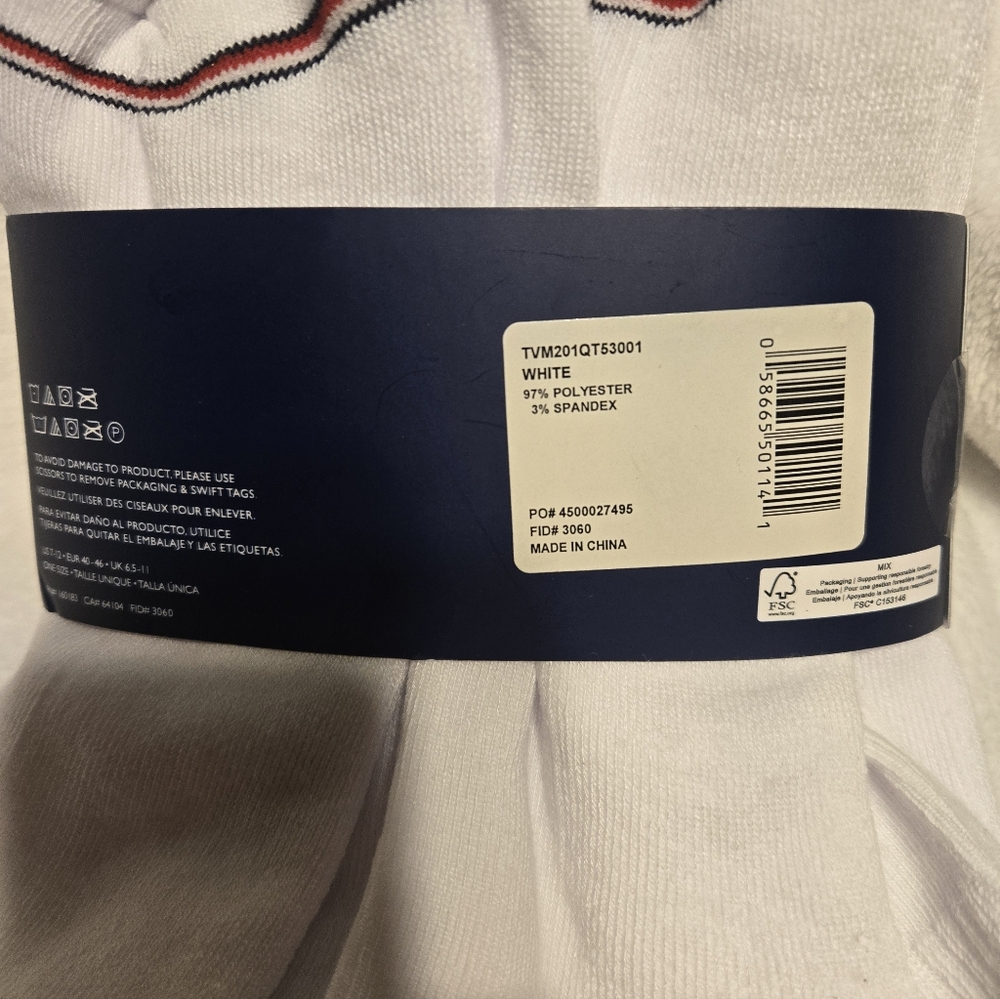 Tommy Hilfiger White Quarter Crew Socks - Picture 4 of 4